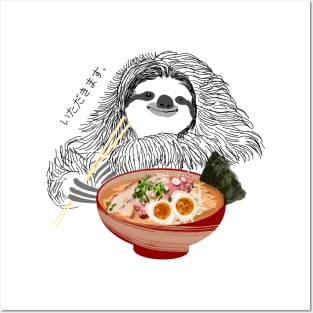 sloth eat ramen. itadakimasu Posters and Art